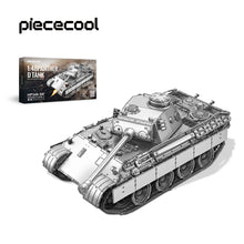 Model tank and packaging with Piececool branding on a white background