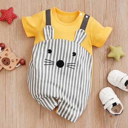 Mouse Print Cotton Baby Jumpsuit
