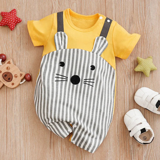 Mouse Print Cotton Baby Jumpsuit