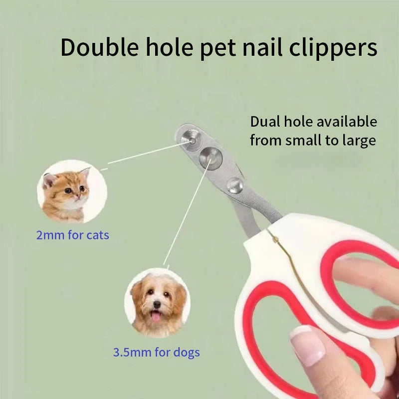 Dual Hole Stainless Steel Pet Nail Clippers