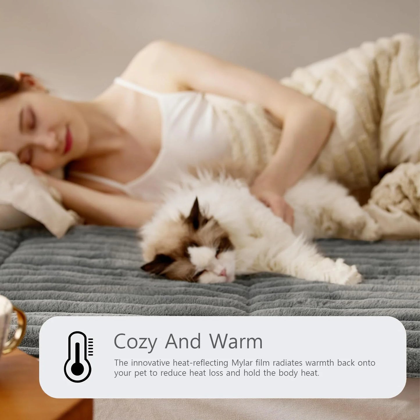 Self Warming Fleece Mat for Pet Beds