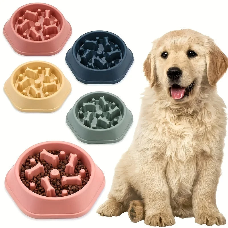 Anti-Tip Slow Feeder Dog Bowl