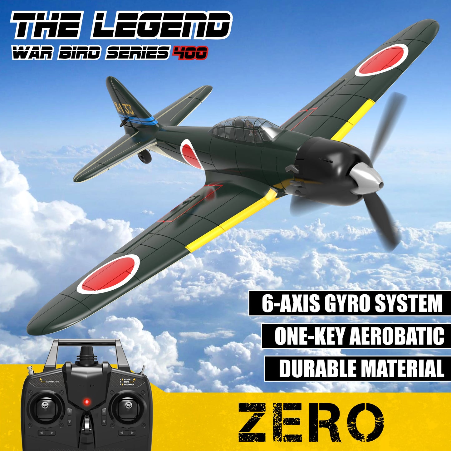Volantex Mitsubishi A6M Zero 2.4GHz 4 Channel RTF RC Plane