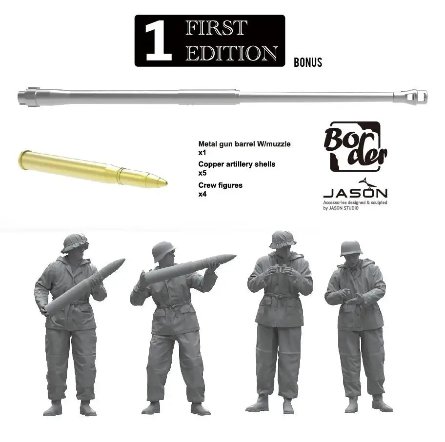 Border | BT-024 Sd.Kfz. 164 Nashorn Early/Command w/4 figures 1:35 Model Kit