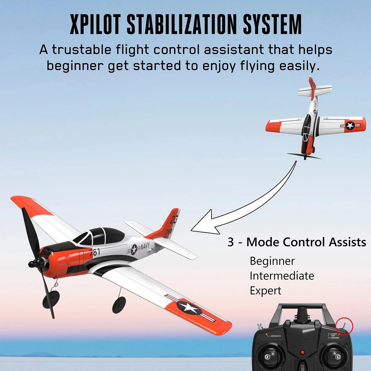 Volantex T-28 Trojan RC Plane 2.4G 4CH RTF