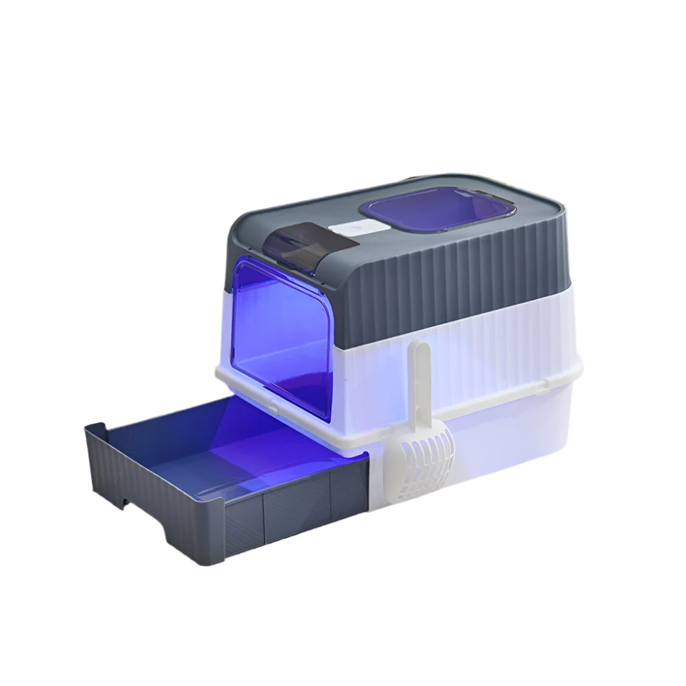 Fully Enclosed Cat Litter Box with UV Sterilization