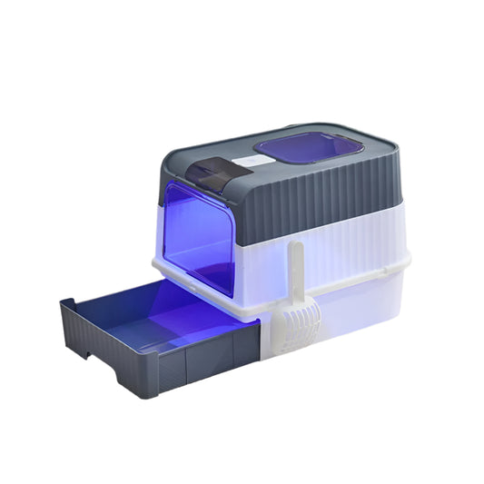 Fully Enclosed Cat Litter Box with UV Sterilization