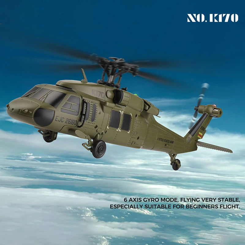 WLtoys | K170 Black Hawk 6 Axis Gyroscope 4Ch Optical Flow RC Helicopter