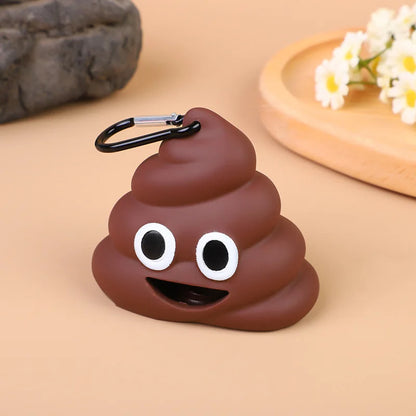 Tragbarer Hundekotbeutelspender mit Poop Emoji