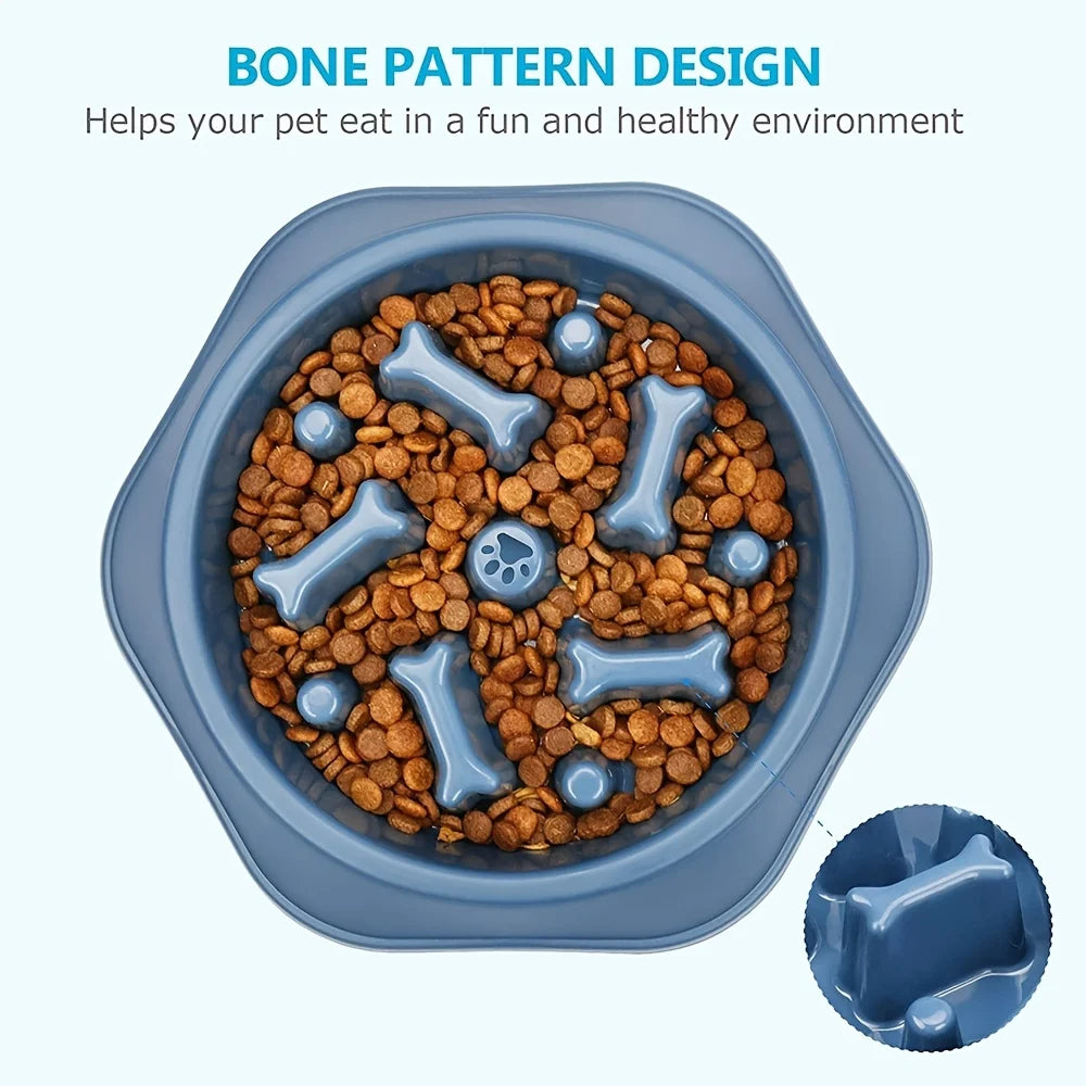Anti-Tip Slow Feeder Dog Bowl