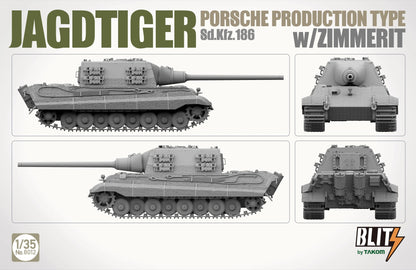 TAKOM Blitz | 8012 Jagdtiger Sd.Kfz. 186 Porsche production type w/Zimmerit 1:35 Model Kit
