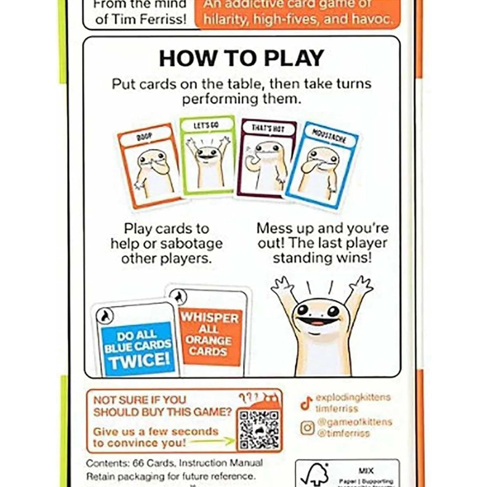 Card game instructions with cartoon characters and text on a white background