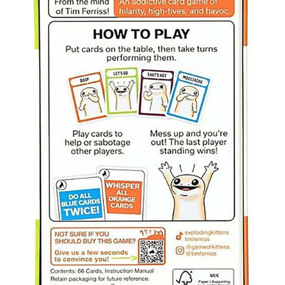 Card game instructions with cartoon characters and text on a white background