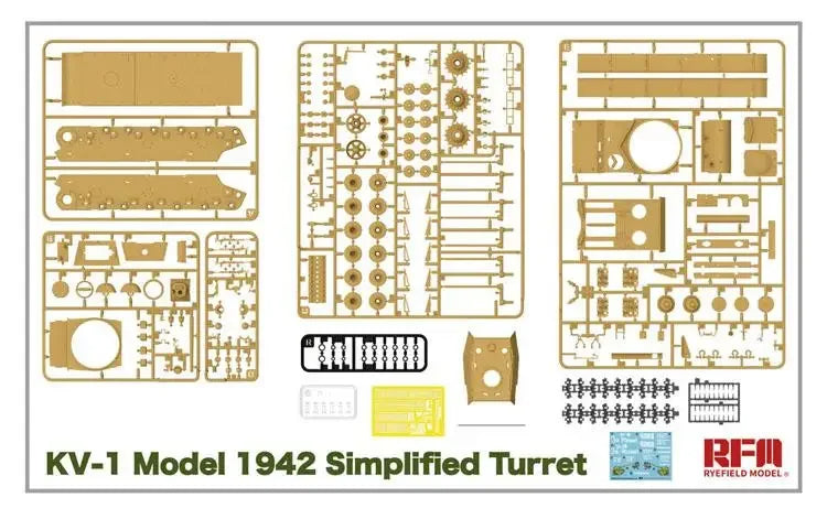 RFM | RM-5041 Russian Heavy Tank KV-1 Model 1942 Simplified Turret 1:35 Model Kit