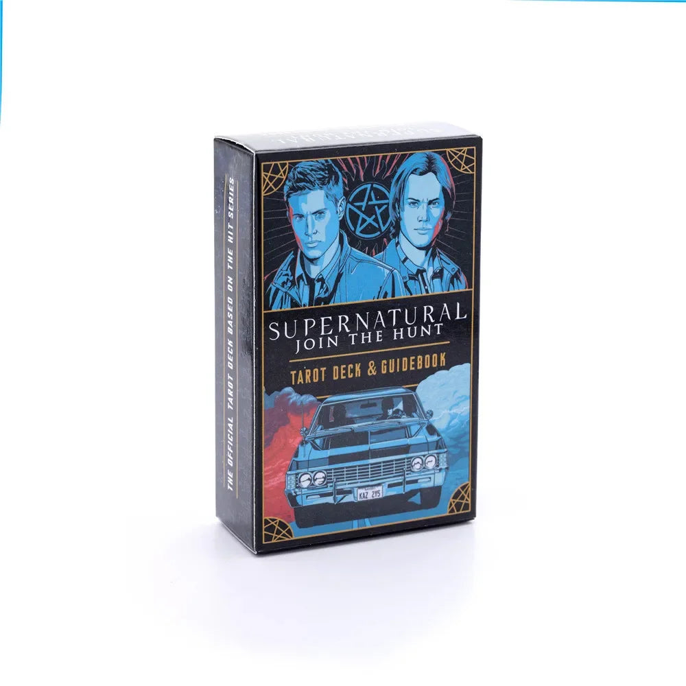 Supernatural tarot deck and guidebook packaging on a white background