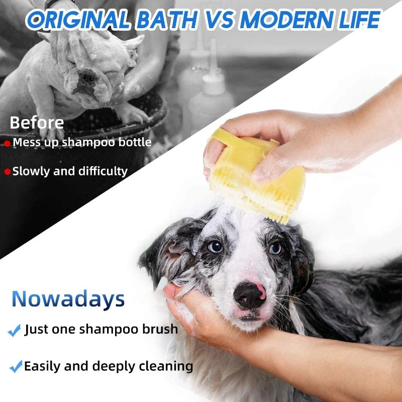 Pet Scalp Bath Brush Massager and Shampoo