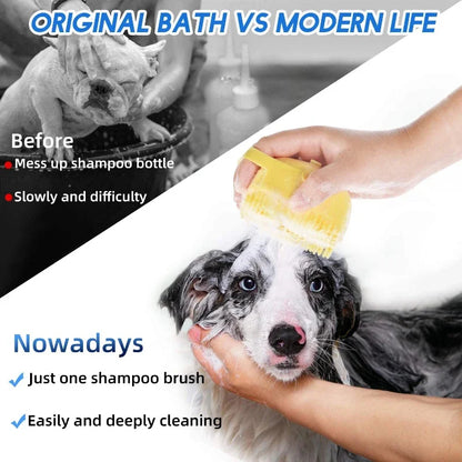 Pet Scalp Bath Brush Massager and Shampoo