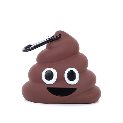 Tragbarer Hundekotbeutelspender mit Poop Emoji