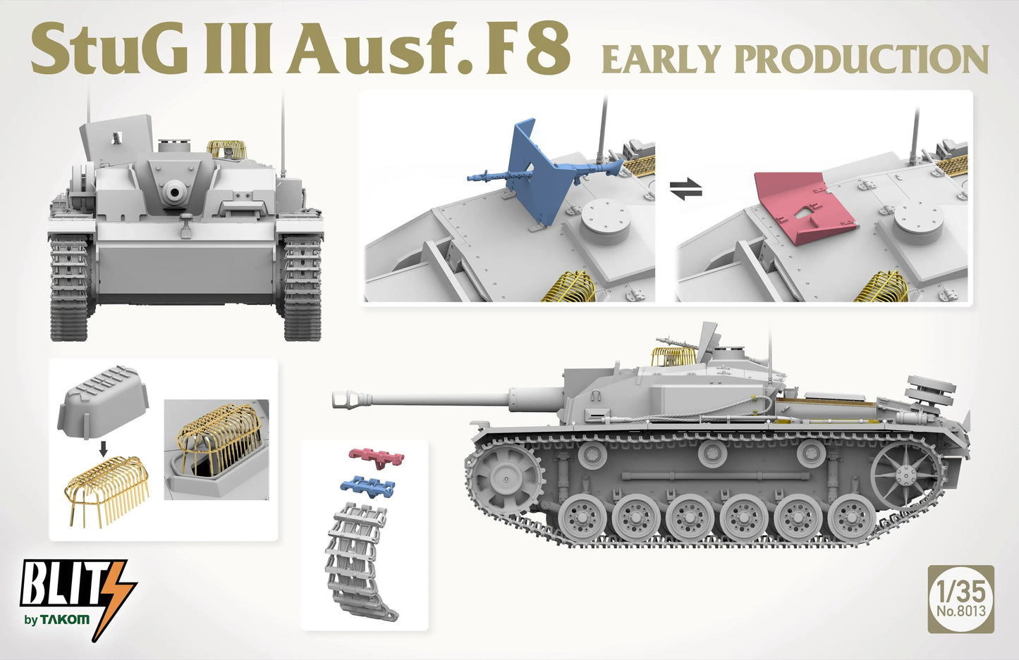 TAKOM | 8013 Stug III Ausf.F8 Early Production (Blitz) 1:35 Model Kit