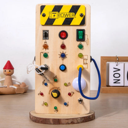 Busy Board Wooden Sensory LED Light Switch Control Board