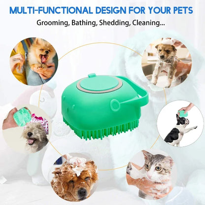 Pet Scalp Bath Brush Massager and Shampoo