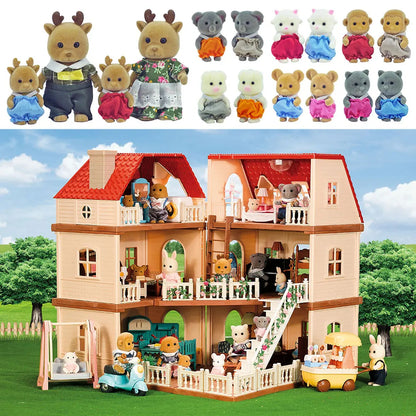 Kitchen Forest Family Three-Story Animal Themed Dollhouse