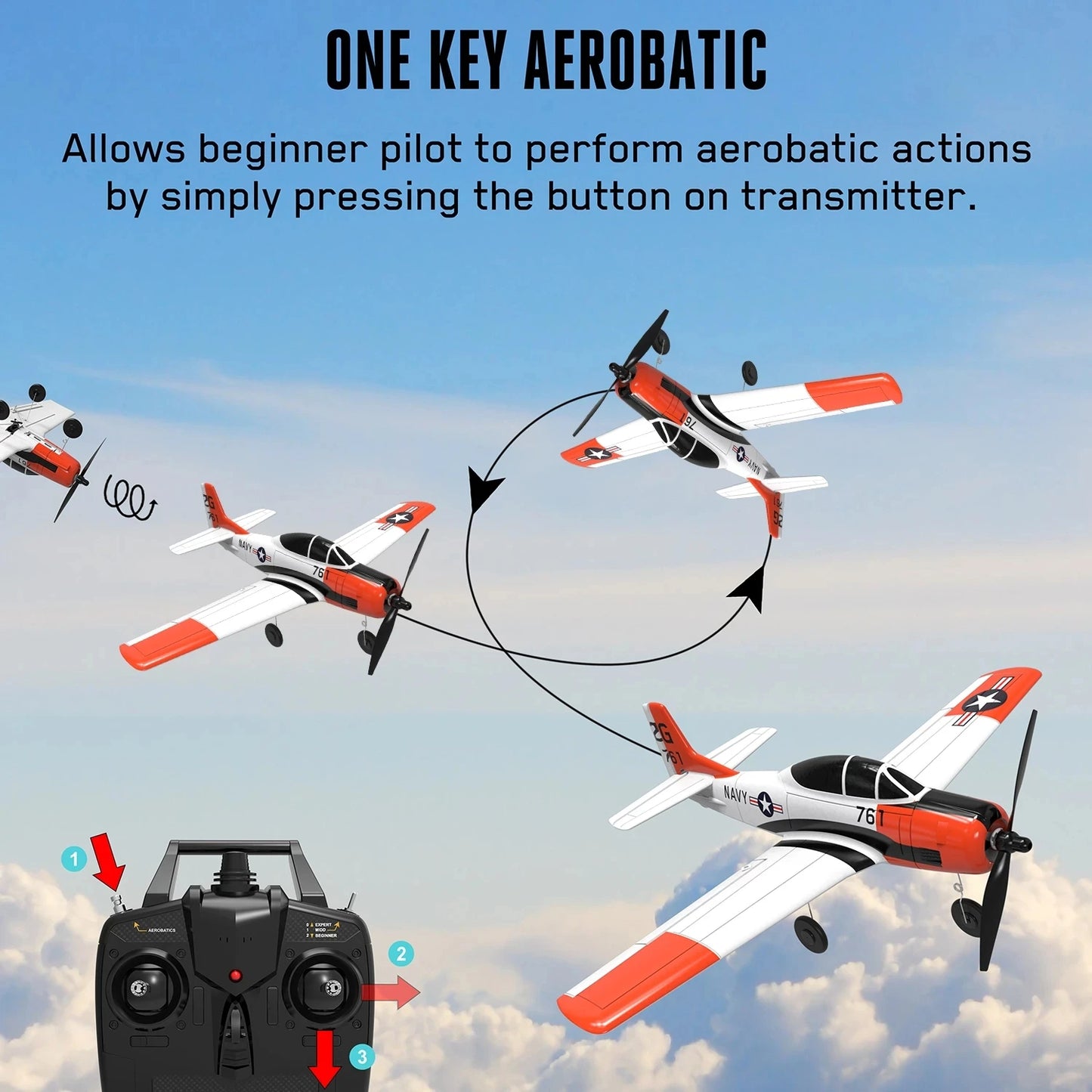 Volantex T-28 Trojan RC Plane 2.4G 4CH RTF