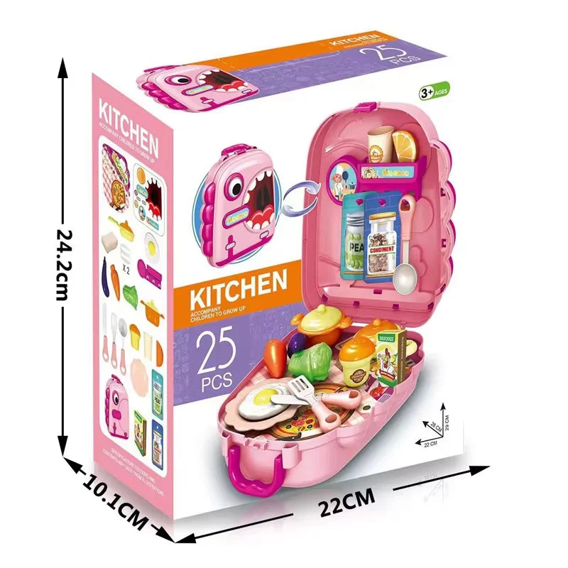 KITCHEN Convertible Backpack Kitchen Playset 25 Pcs