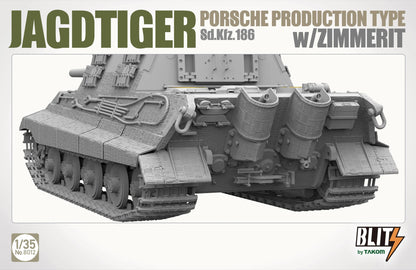 TAKOM Blitz | 8012 Jagdtiger Sd.Kfz. 186 Porsche production type w/Zimmerit 1:35 Model Kit