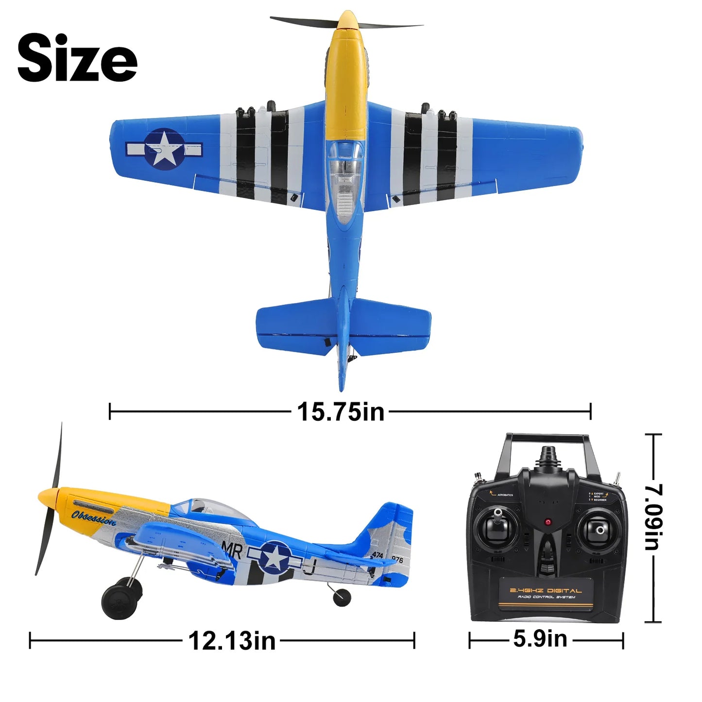 Volantex P51 Mustang "Obsession" 2.4GHz 4 Channel RTF RC Plane