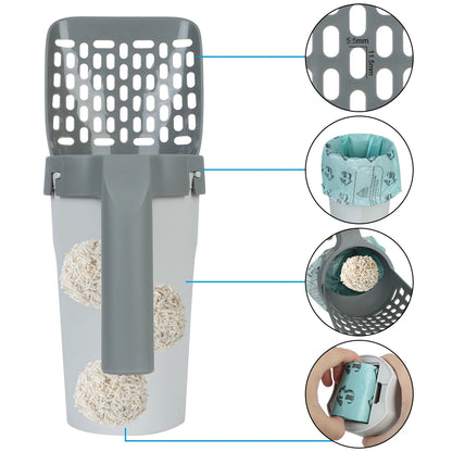 Portable Cat Litter Scoop and Bin Compartment