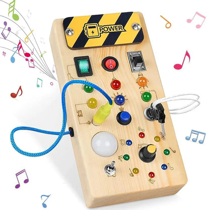 Busy Board Wooden Sensory LED Light Switch Control Board