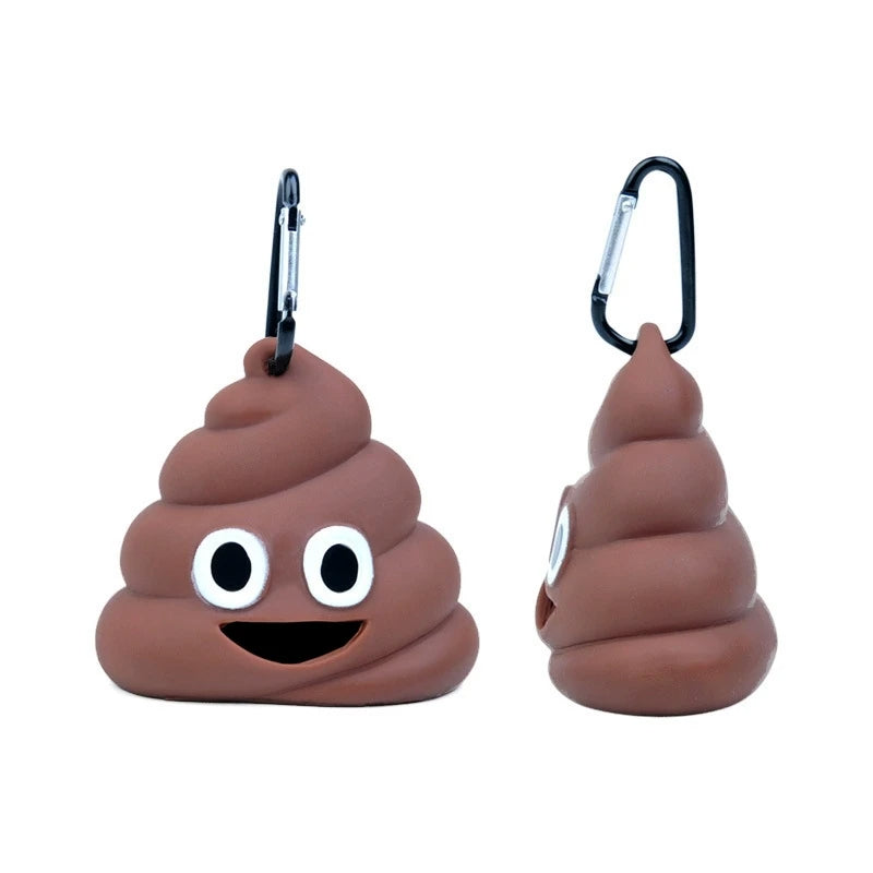 Tragbarer Hundekotbeutelspender mit Poop Emoji