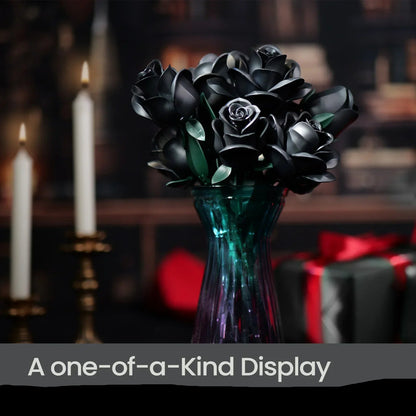 SuperOwls | Dark Kiss Black Rose Bouquet Building Block Set