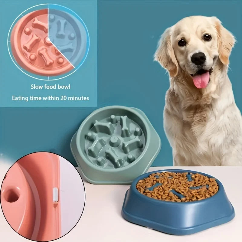 Anti-Tip Slow Feeder Dog Bowl