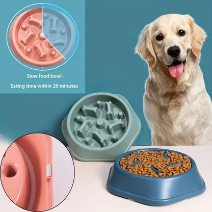 Anti-Tip Slow Feeder Dog Bowl
