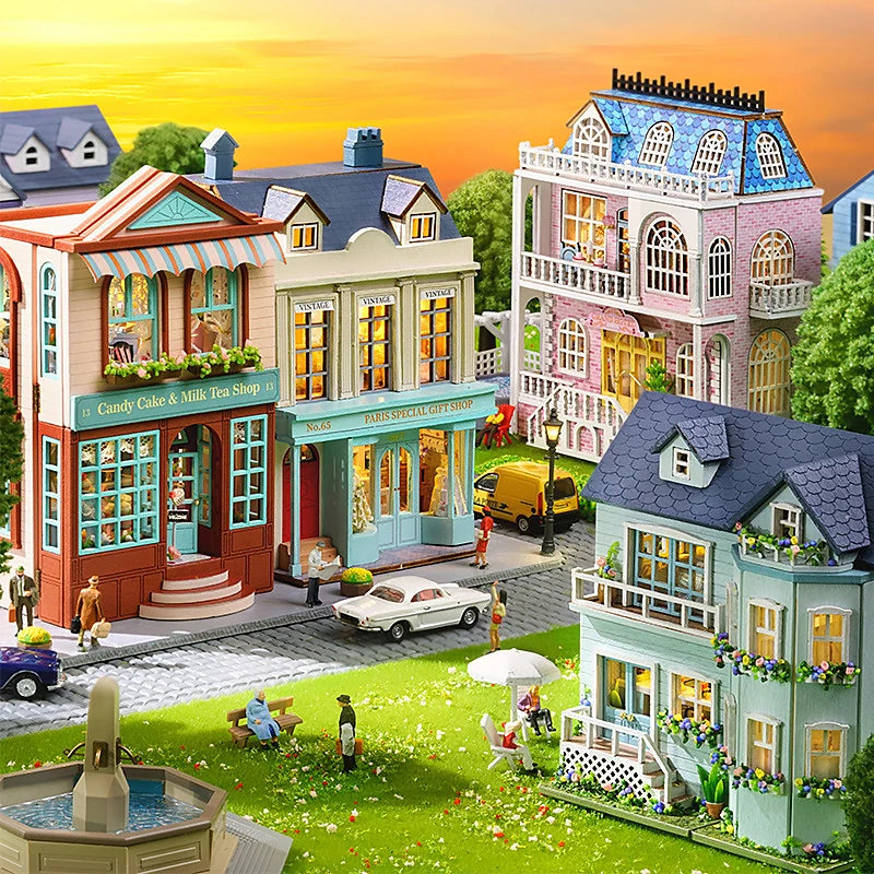 Cosyville Candy Cake & Milk Tea Shop DIY Wooden Dollhouse