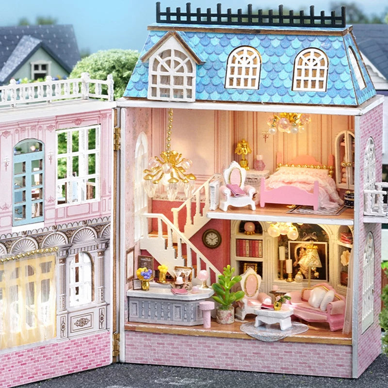 Cosyville Grand Hotel Pink DIY Wooden Dollhouse