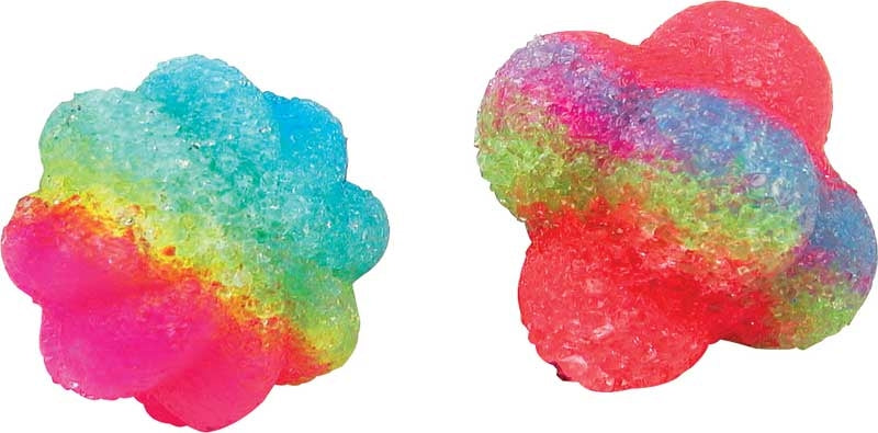 Make Your Own Bouncy Balls Kit – Colourful DIY Science Fun for Kids Two colorful cloud-shaped objects on a white background