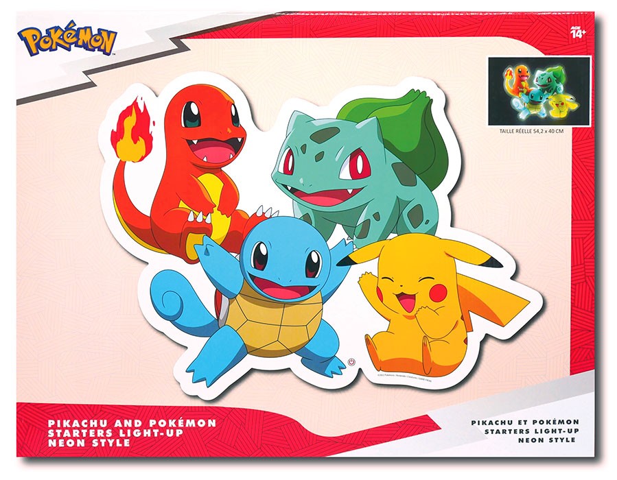 Pokémon Pikachu and Pokémon Starters Light-Up Neon Style