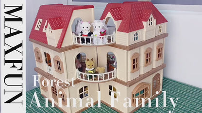 Kitchen Forest Family Three-Story Animal Themed Dollhouse