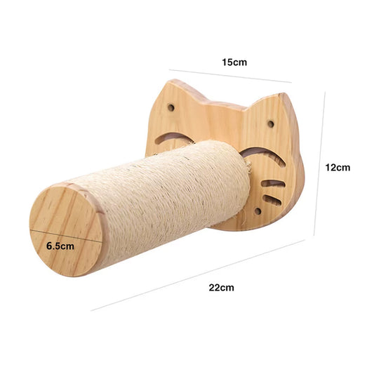 Cat Bracketed Scratching Post | Climbing Wall Mounted Shelf