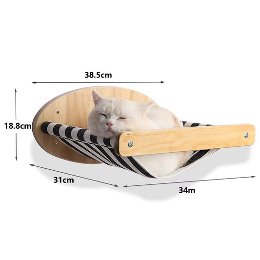 Cat Hammock B&W | Climbing Wall Mounted Shelf