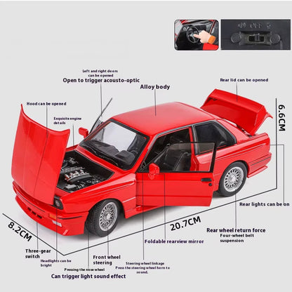 1:24 Replica M3 E30 IM Diecast Alloy Classic Car Model