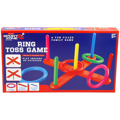 PLASTIC HOOP RING QUOITS TOSS TOSSING GAME SET box
