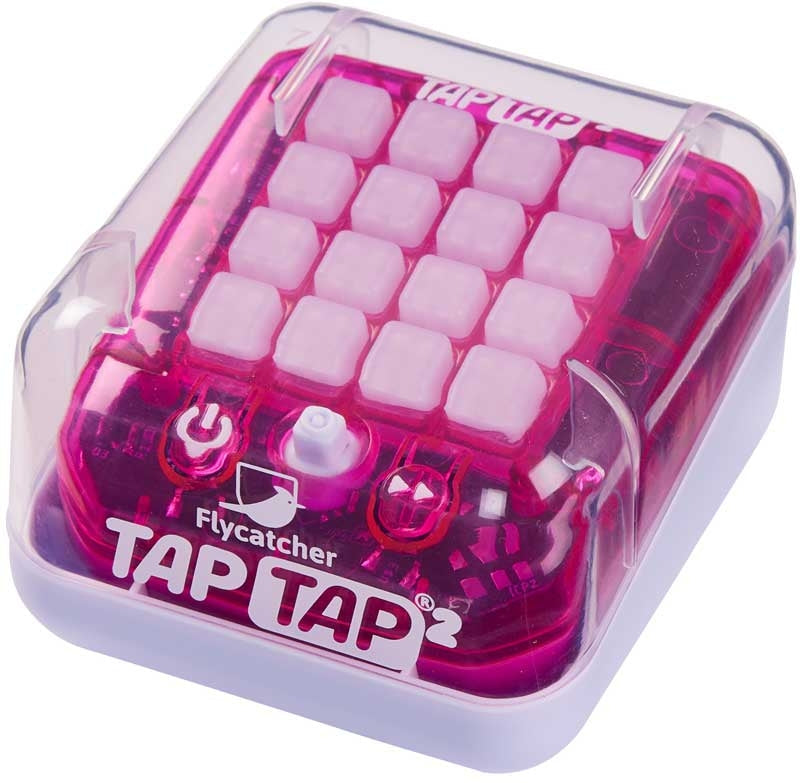 TAPTAP SMART FIDGET V2 - Experience High-Tech Fidget Fun at Your Fingertips! Flycatcher Tap Tap device with clear plastic cover on a white background