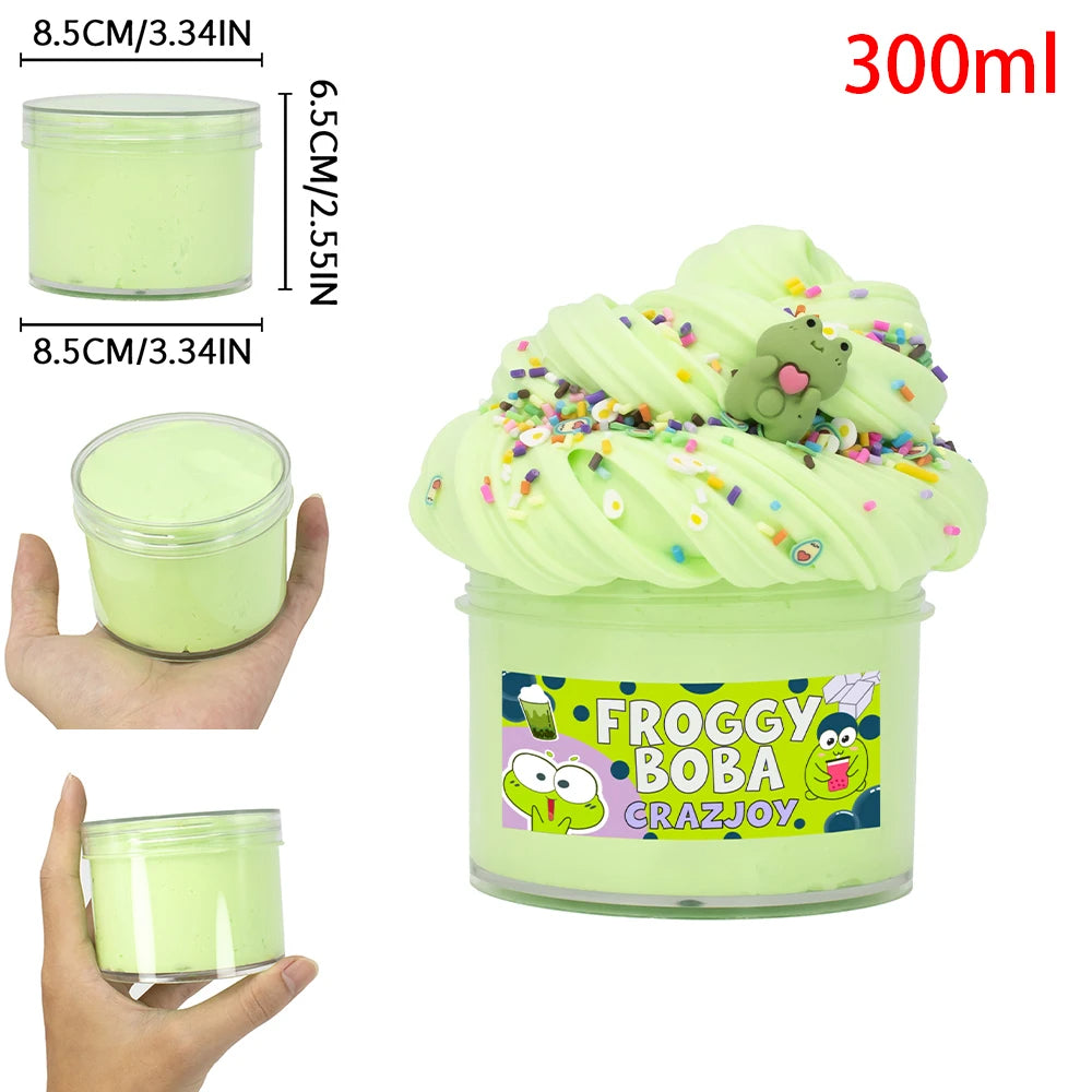 Crazjoy Froggy Boba Fluffy Scented Slime Putty