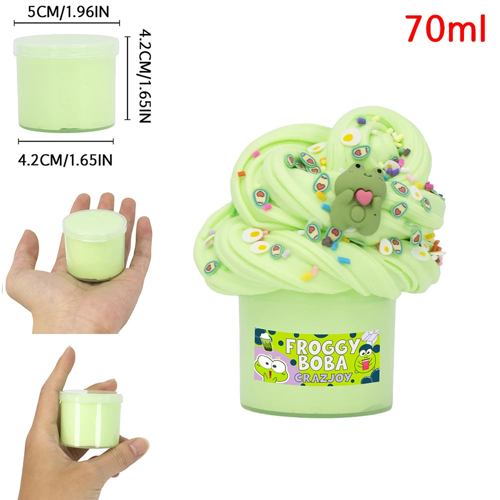 Crazjoy Froggy Boba Fluffy Scented Slime Putty
