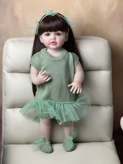 BZDOLL Signature Dress Up Lifelike Fashion Doll with Long Brunette Hair