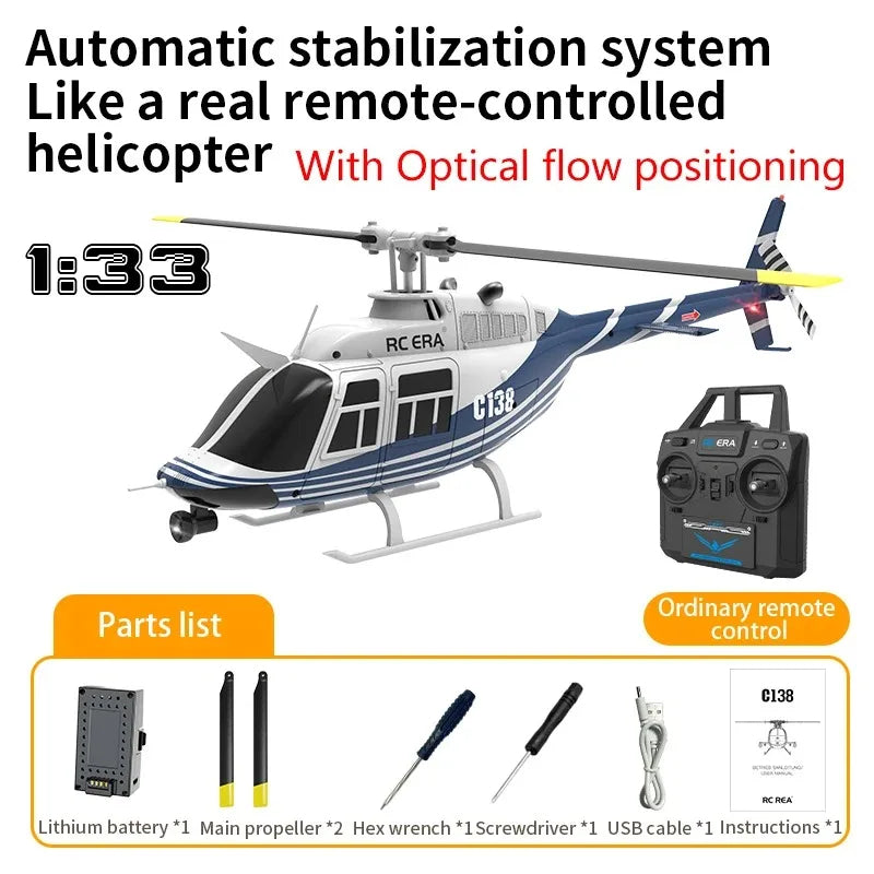 Rc Era C138 1:33 Sechskanal-Einzelpaddel-Querruderhubschrauber mit optischem Fluss